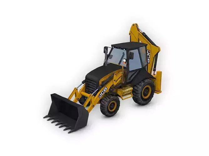JCB Loader Backhoe Low-poly 3D model