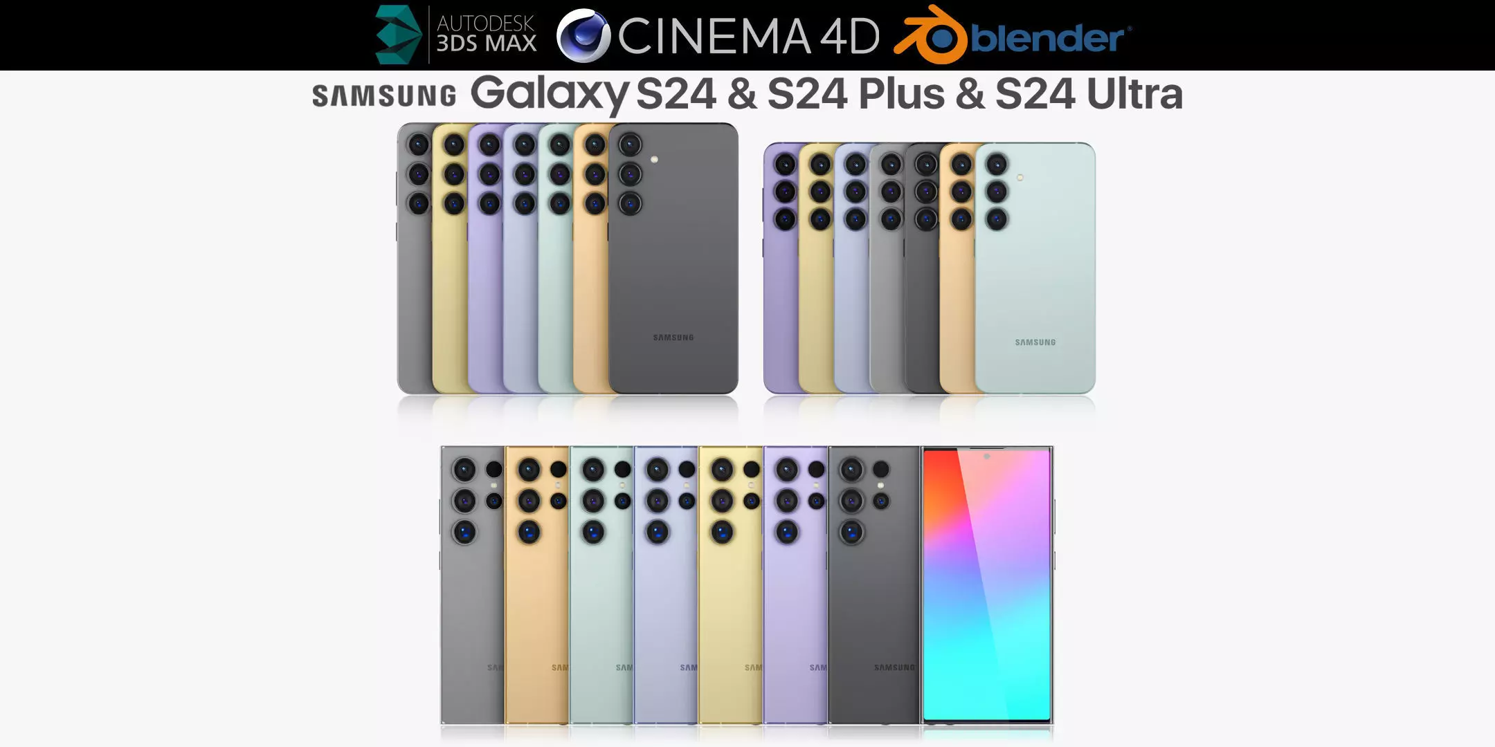 Samsung Galaxy S24 and S24 Plus and S24 Ultra All colors v1 3D model_0