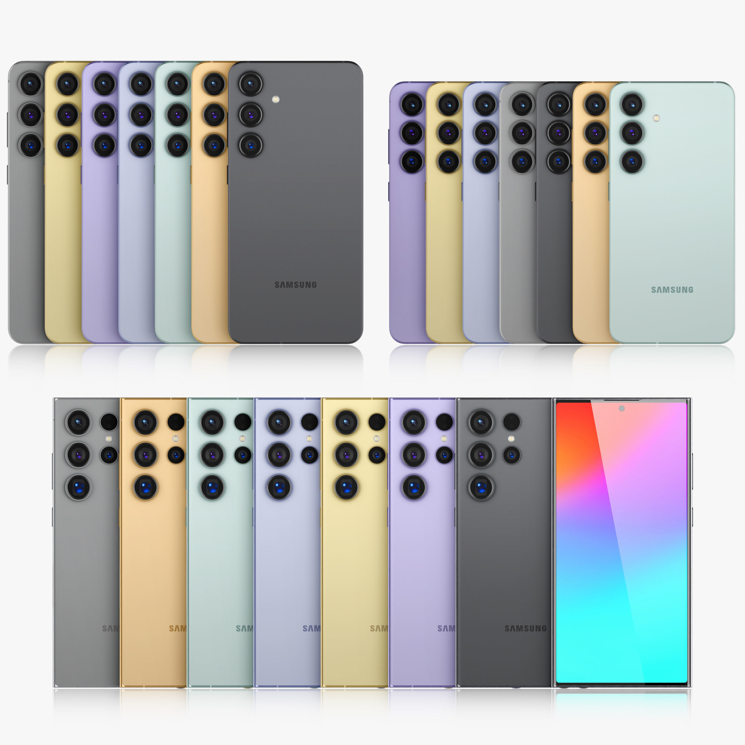 Samsung Galaxy S24 and S24 Plus and S24 Ultra All colors v1 3D model_1