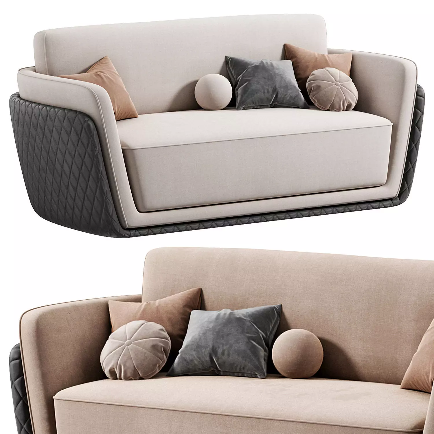 Opera Two Seat Sofa By Luxxu 3D model