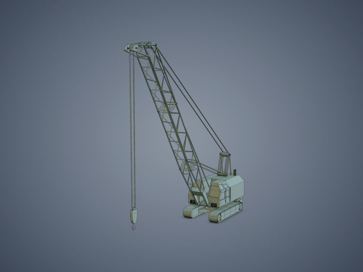 Crawler Crane Low-poly 3D model_19