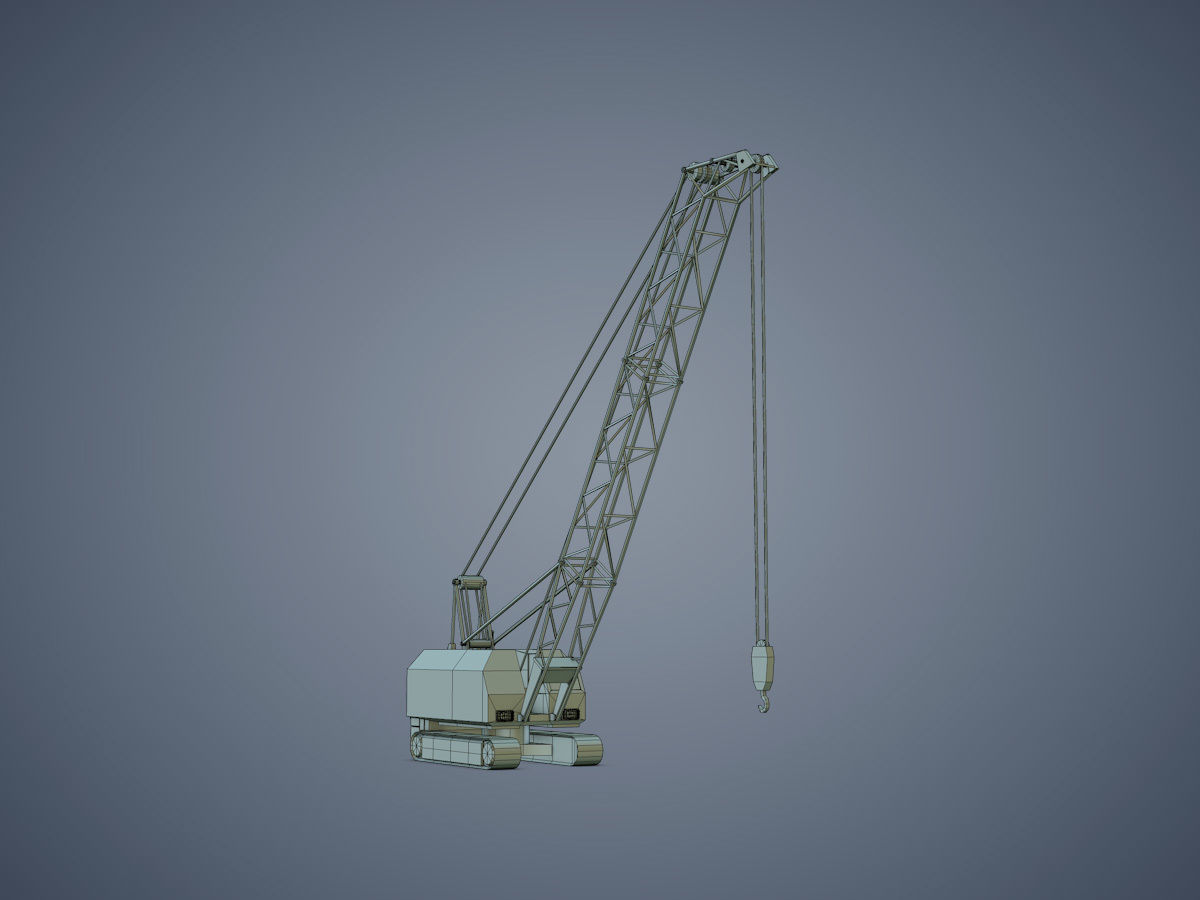Crawler Crane Low-poly 3D model_16