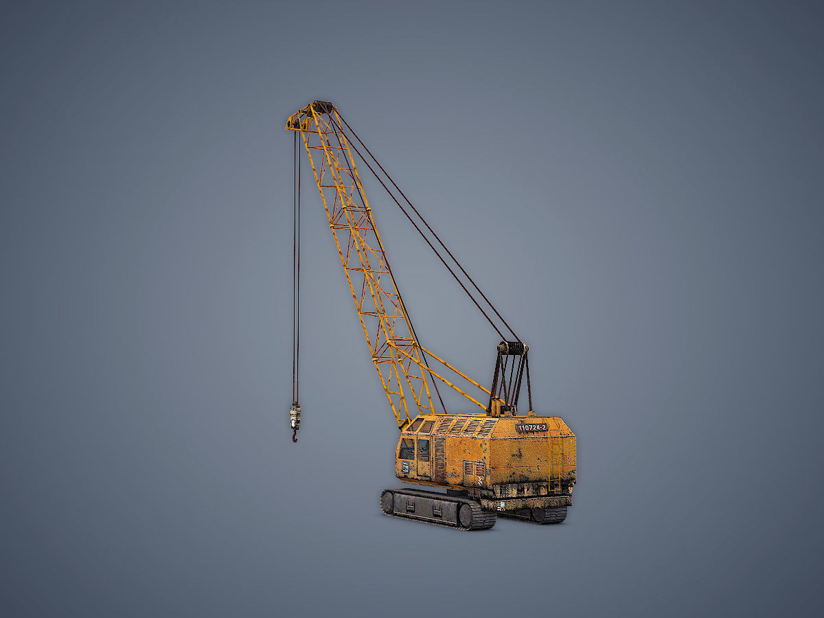 Crawler Crane Low-poly 3D model_7