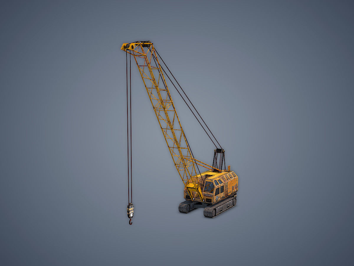 Crawler Crane Low-poly 3D model_9