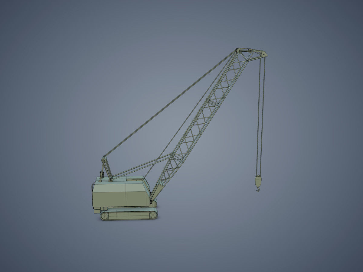 Crawler Crane Low-poly 3D model_13