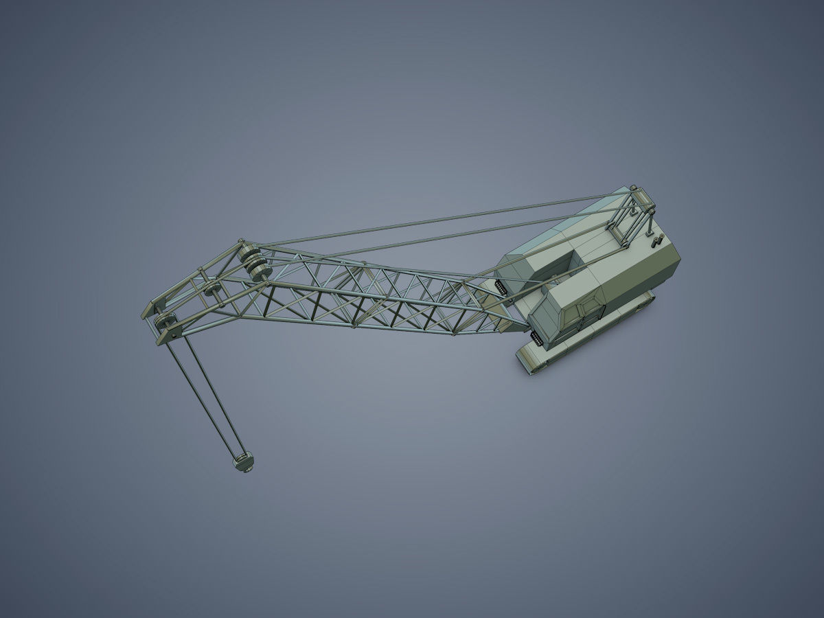 Crawler Crane Low-poly 3D model_14