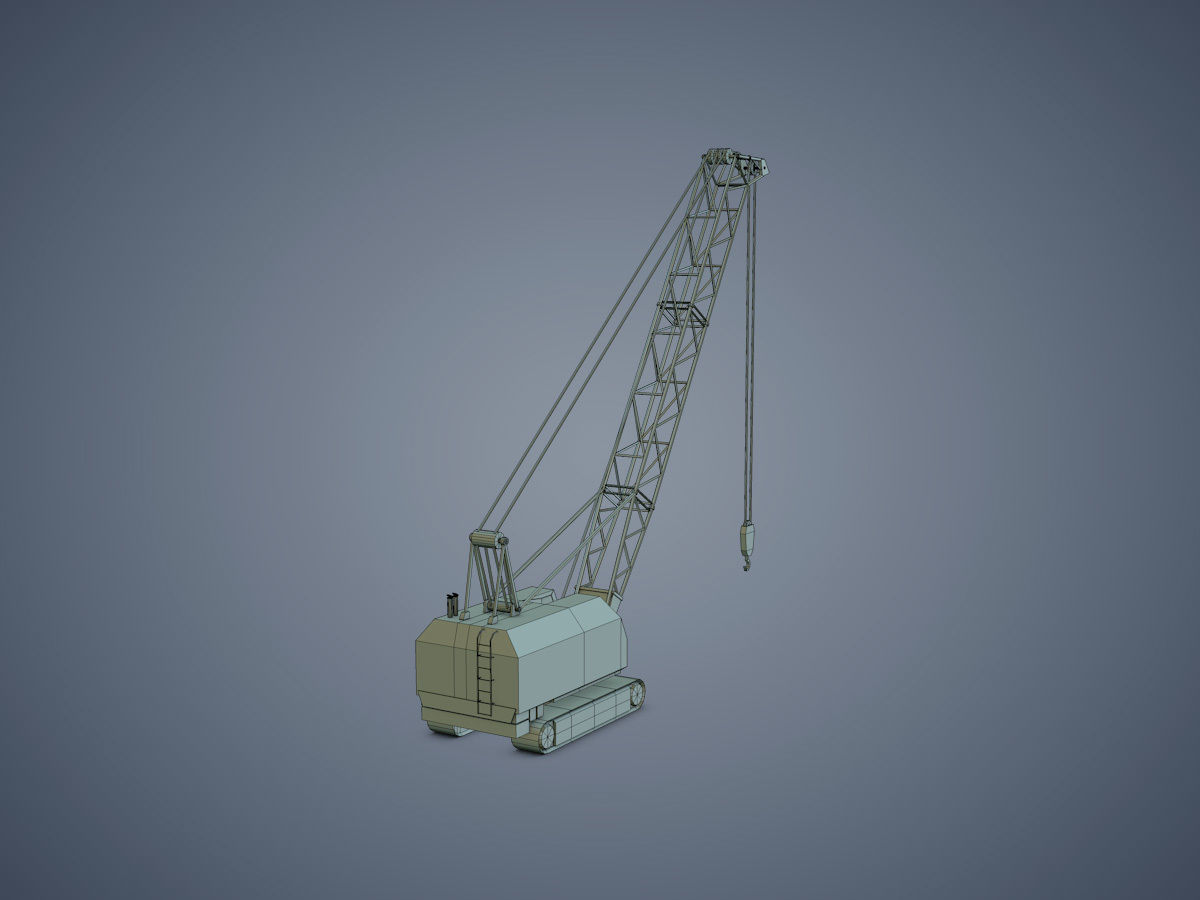 Crawler Crane Low-poly 3D model_18