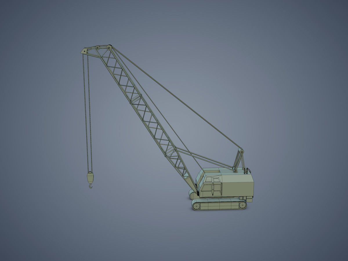 Crawler Crane Low-poly 3D model_12