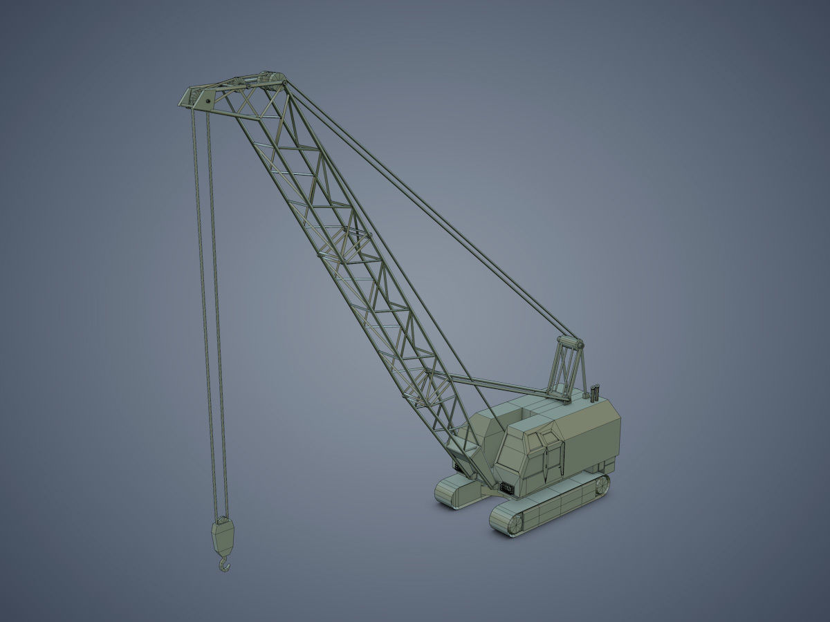 Crawler Crane Low-poly 3D model_10