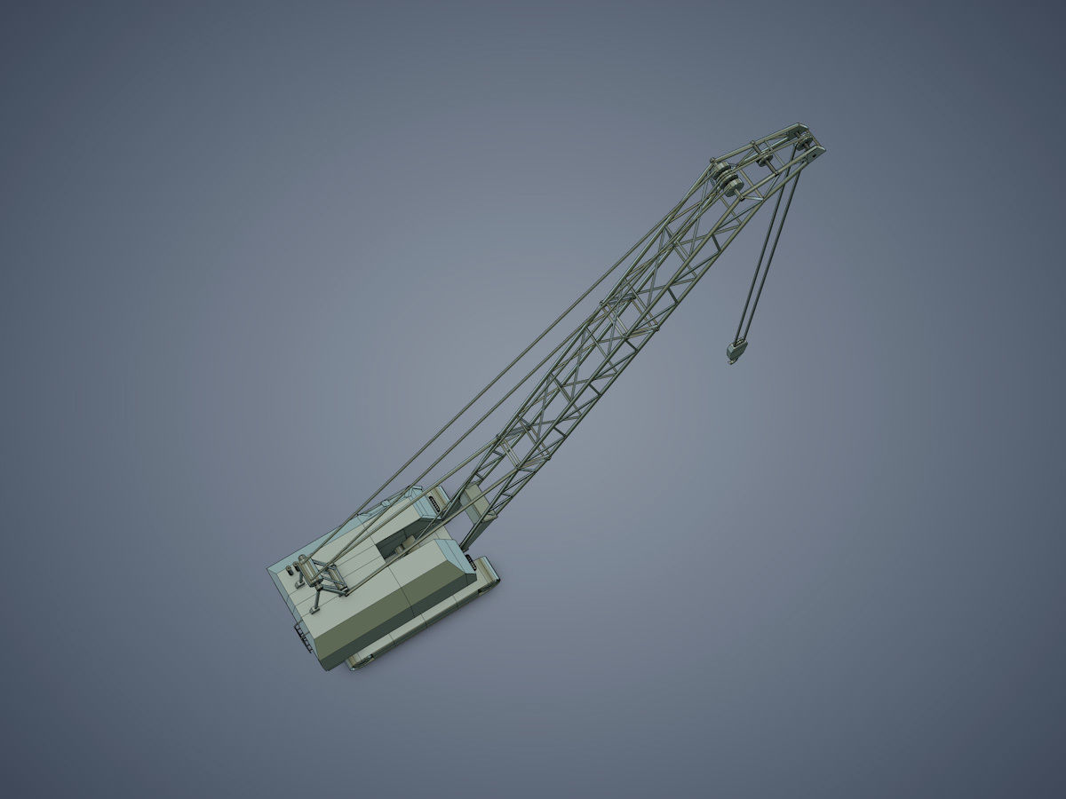 Crawler Crane Low-poly 3D model_15