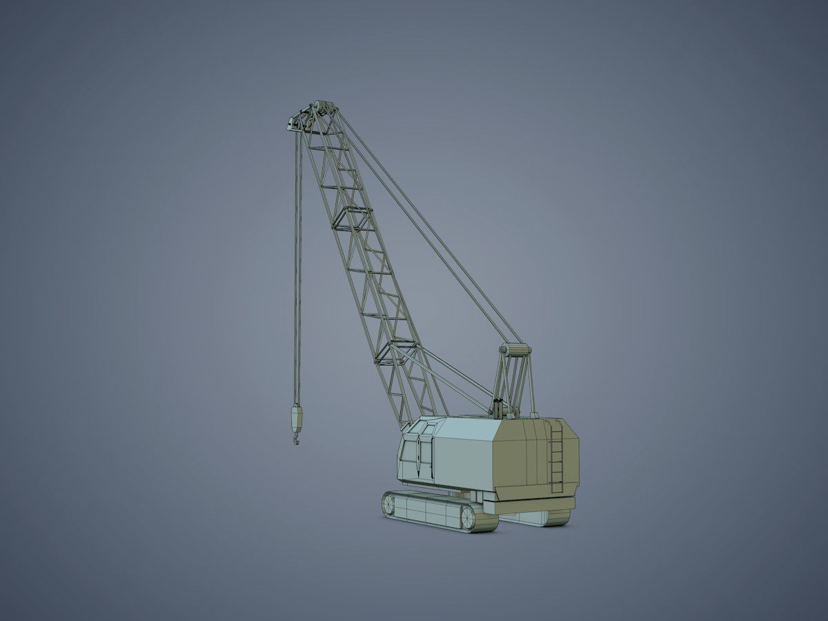 Crawler Crane Low-poly 3D model_17