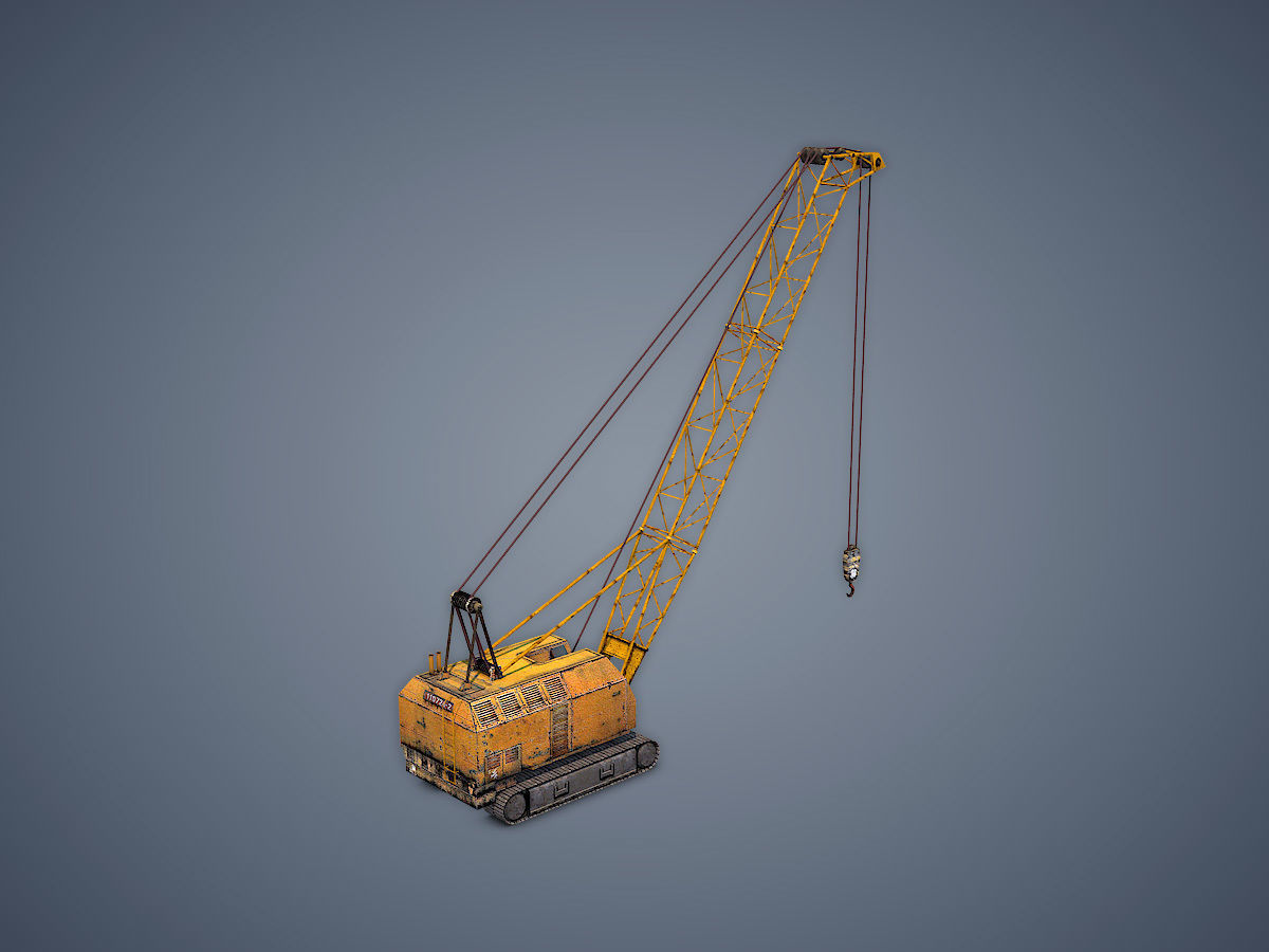 Crawler Crane Low-poly 3D model_1