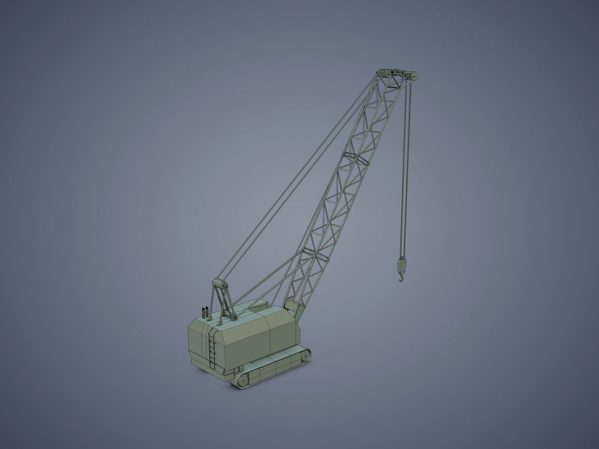 Crawler Crane Low-poly 3D model_11