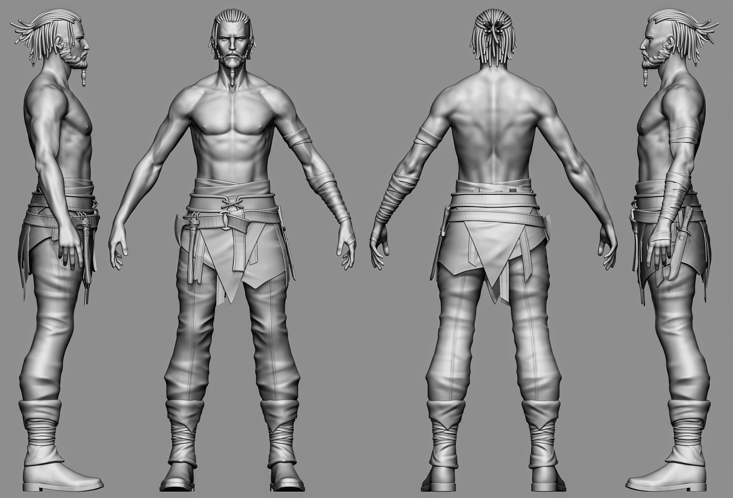 Viking Game Ready Low-poly 3D model_3