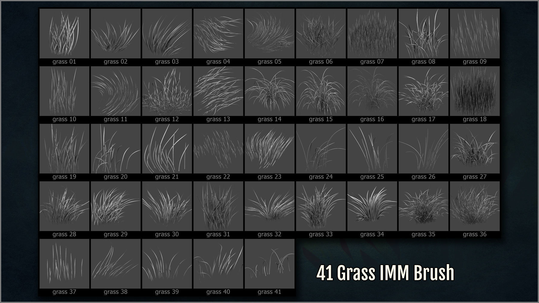 Herbs and Grass Maker 200 ZBrush IM Brushes and 200 OBJs 3D model_10