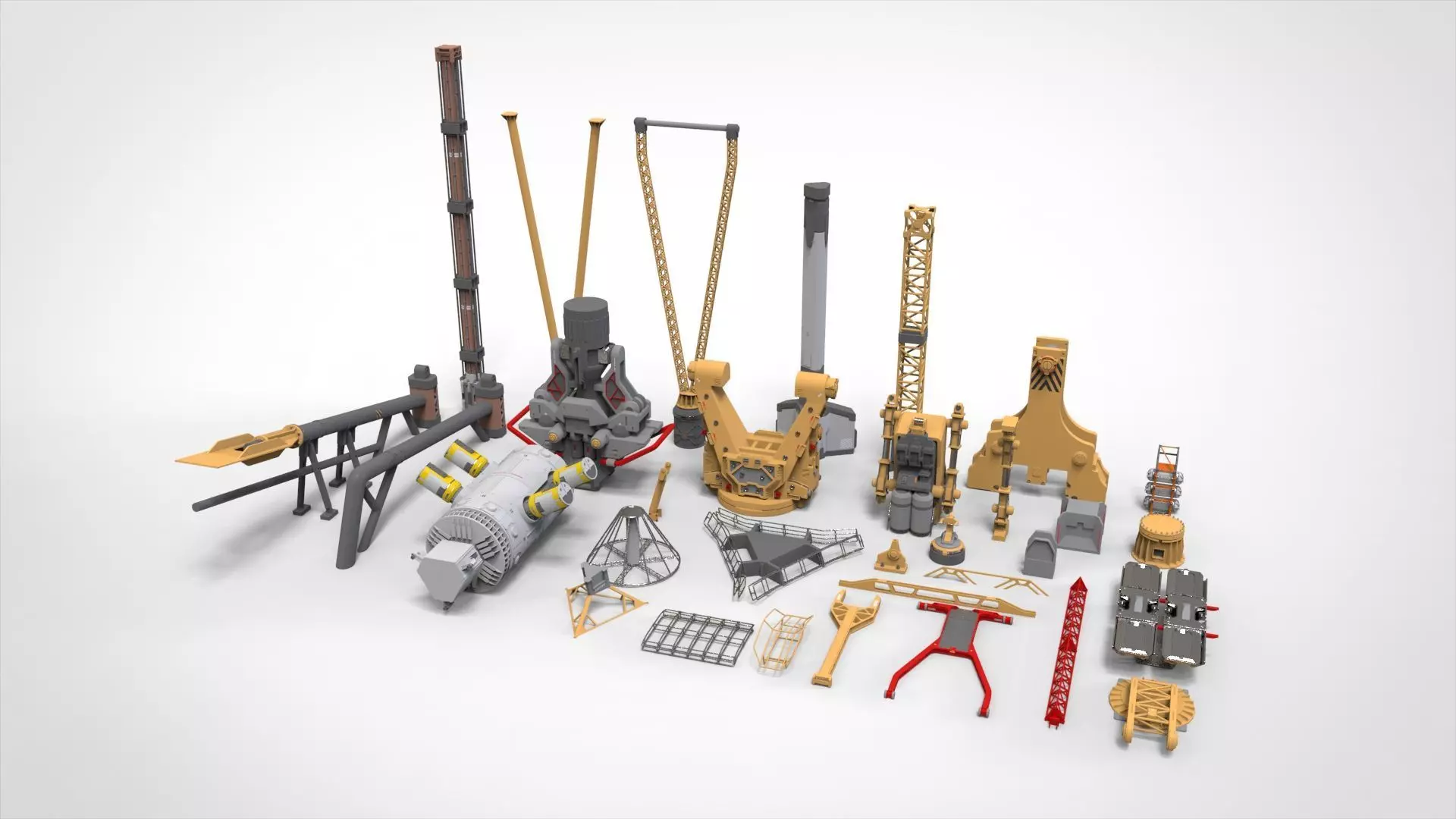 sci-fi Architecture kitbash 45 3D model_0