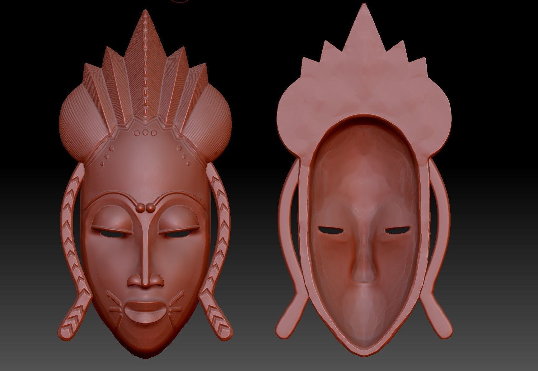 African mask 1 Low-poly 3D model_9