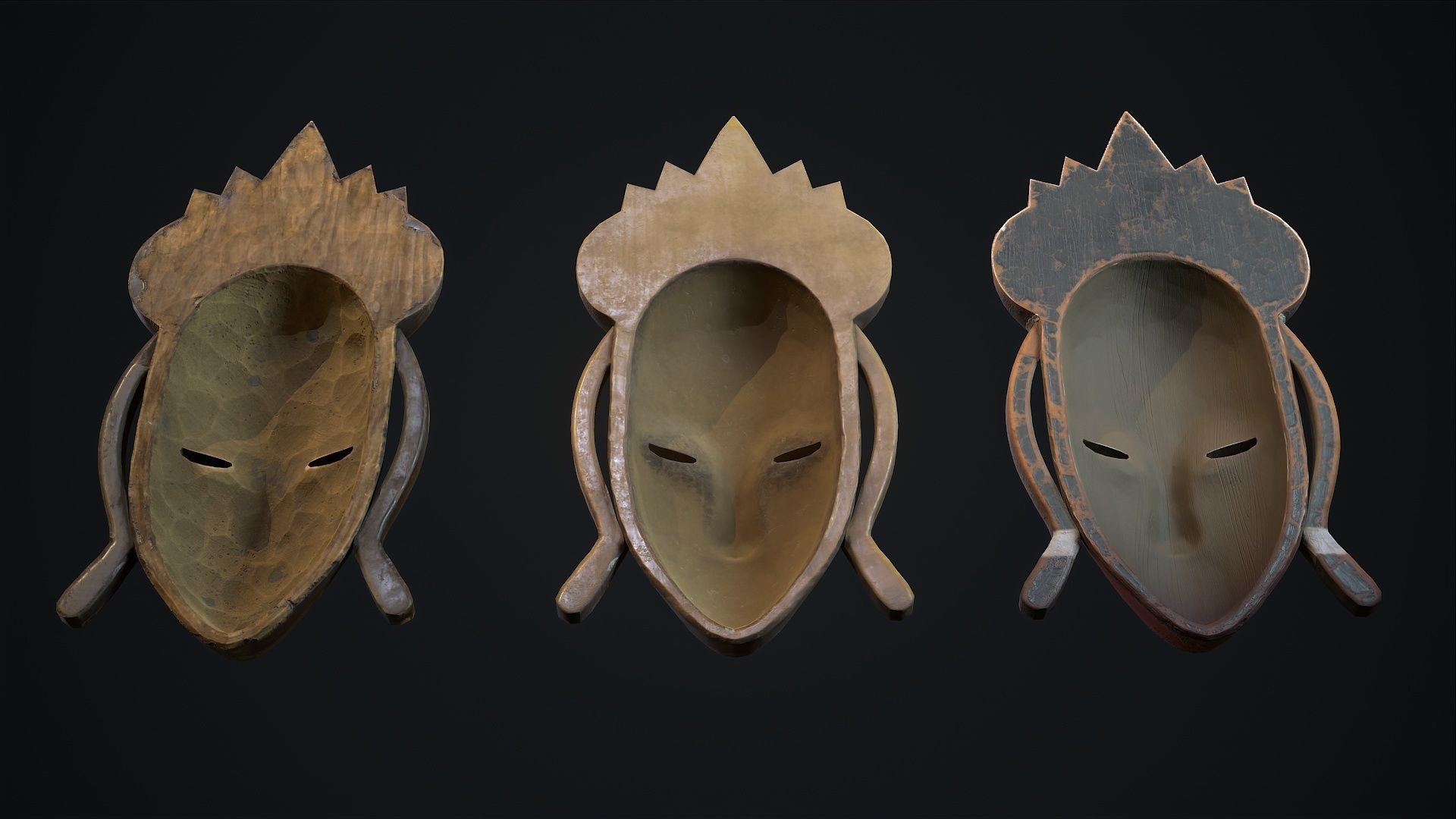 African mask 1 Low-poly 3D model_5