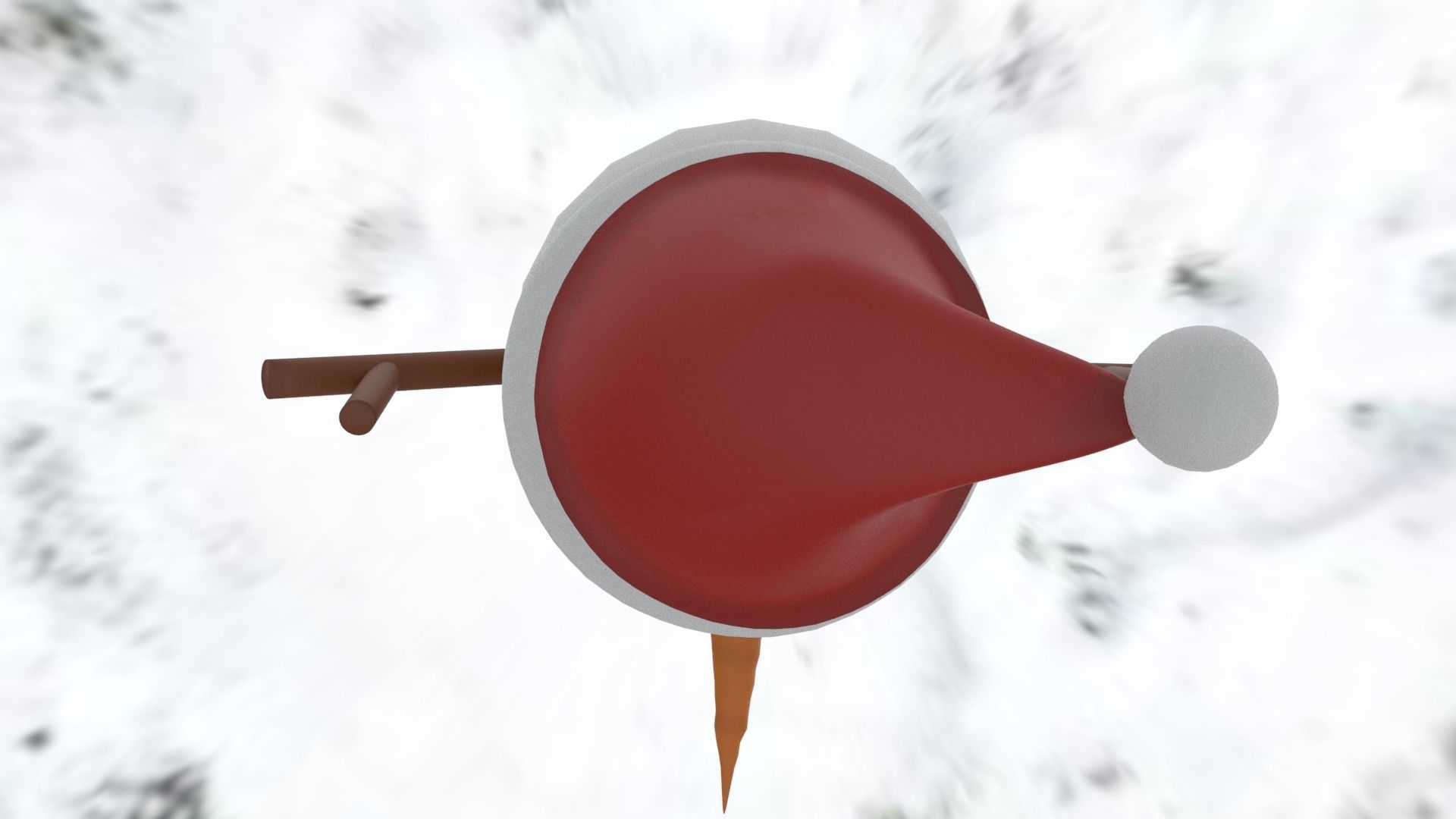 Snowman with Christmas hat Low-poly 3D model_10