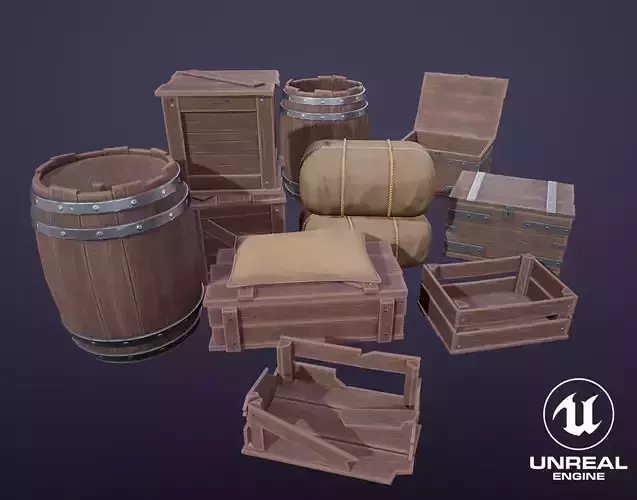 Stylized Medieval Boxes And Packages 