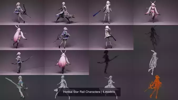 Honkai Star Rail Characters 3D Model Collection