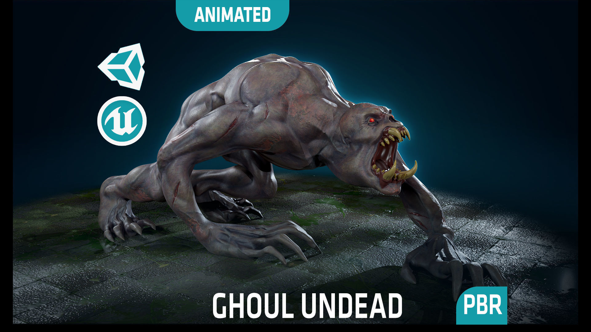 Ghoul Undead - Rigged - Animated - Game Ready Low-poly 3D model_29