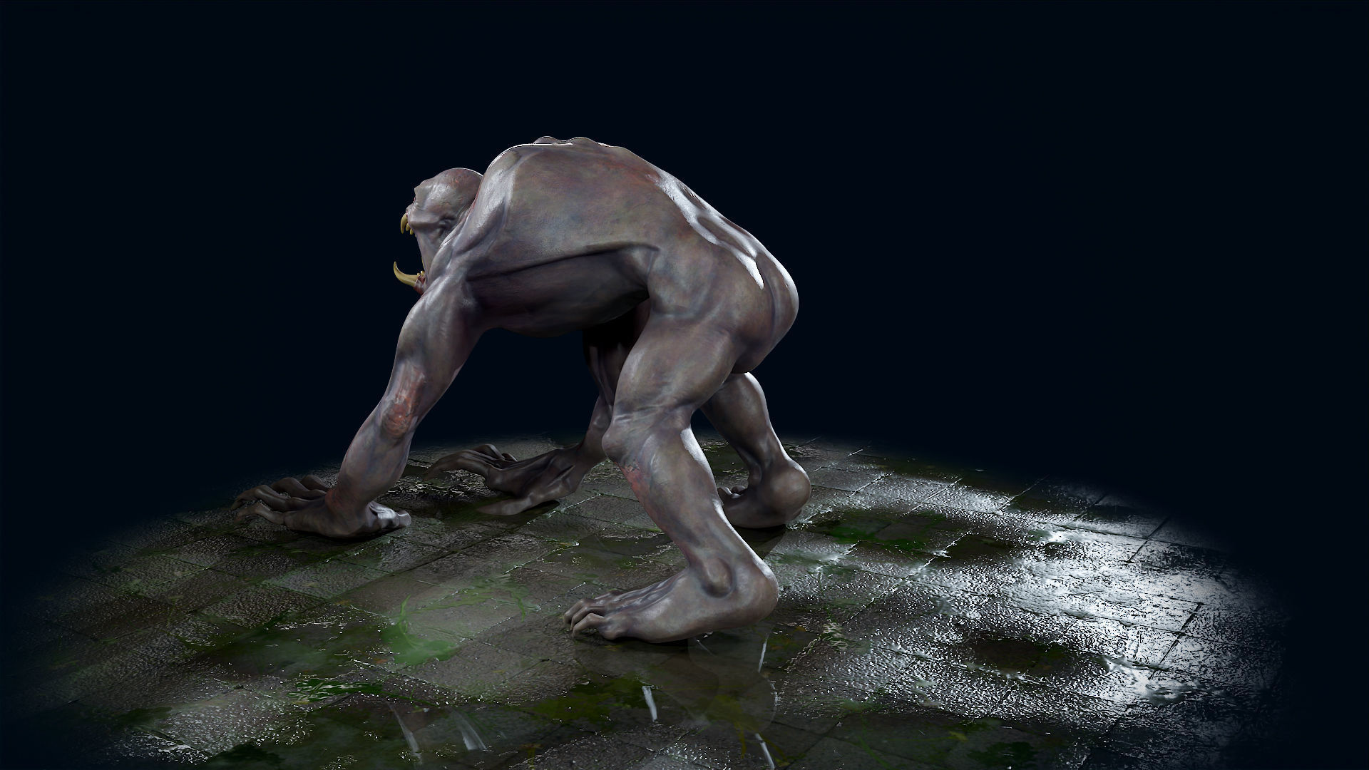 Ghoul Undead - Rigged - Animated - Game Ready Low-poly 3D model_16