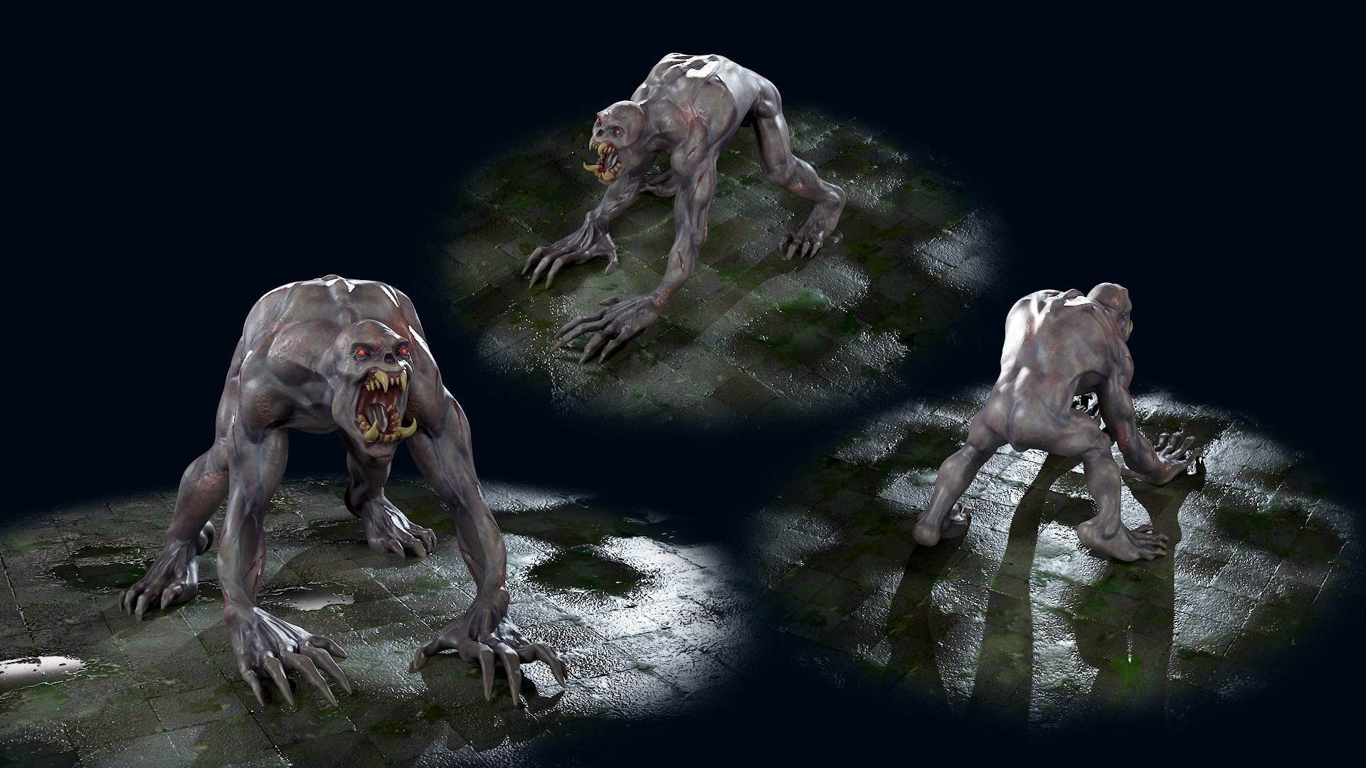 Ghoul Undead - Rigged - Animated - Game Ready Low-poly 3D model_28