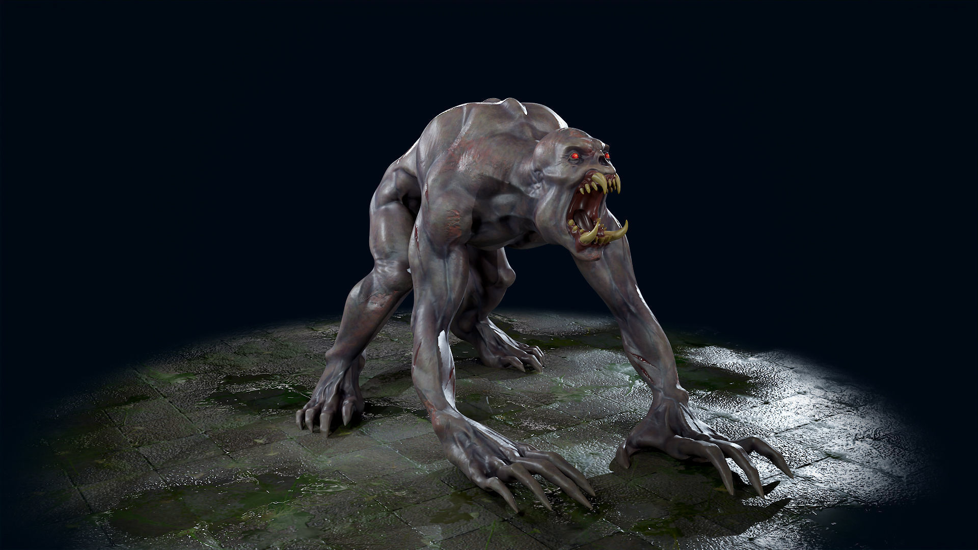 Ghoul Undead - Rigged - Animated - Game Ready Low-poly 3D model_7