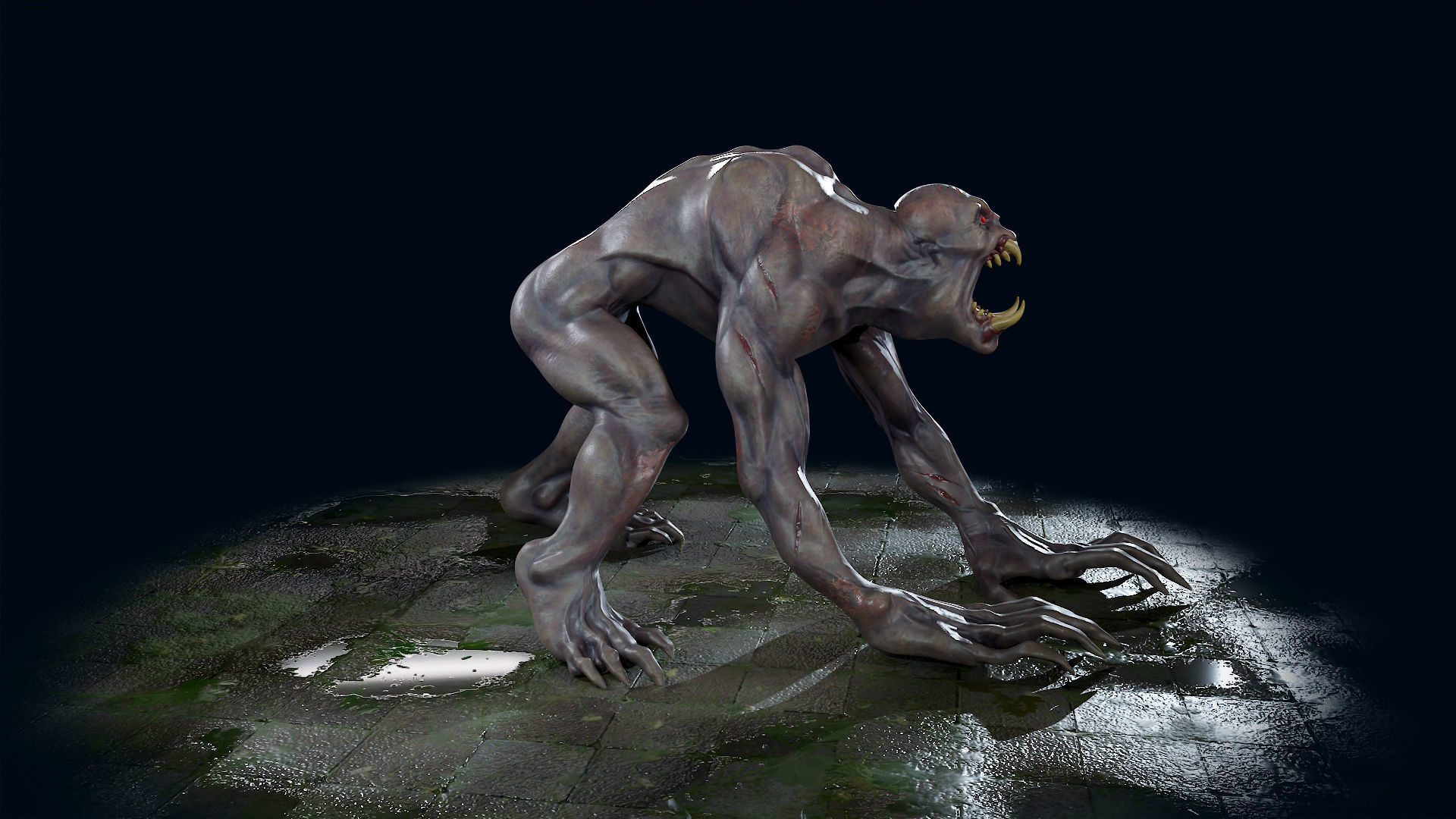 Ghoul Undead - Rigged - Animated - Game Ready Low-poly 3D model_9