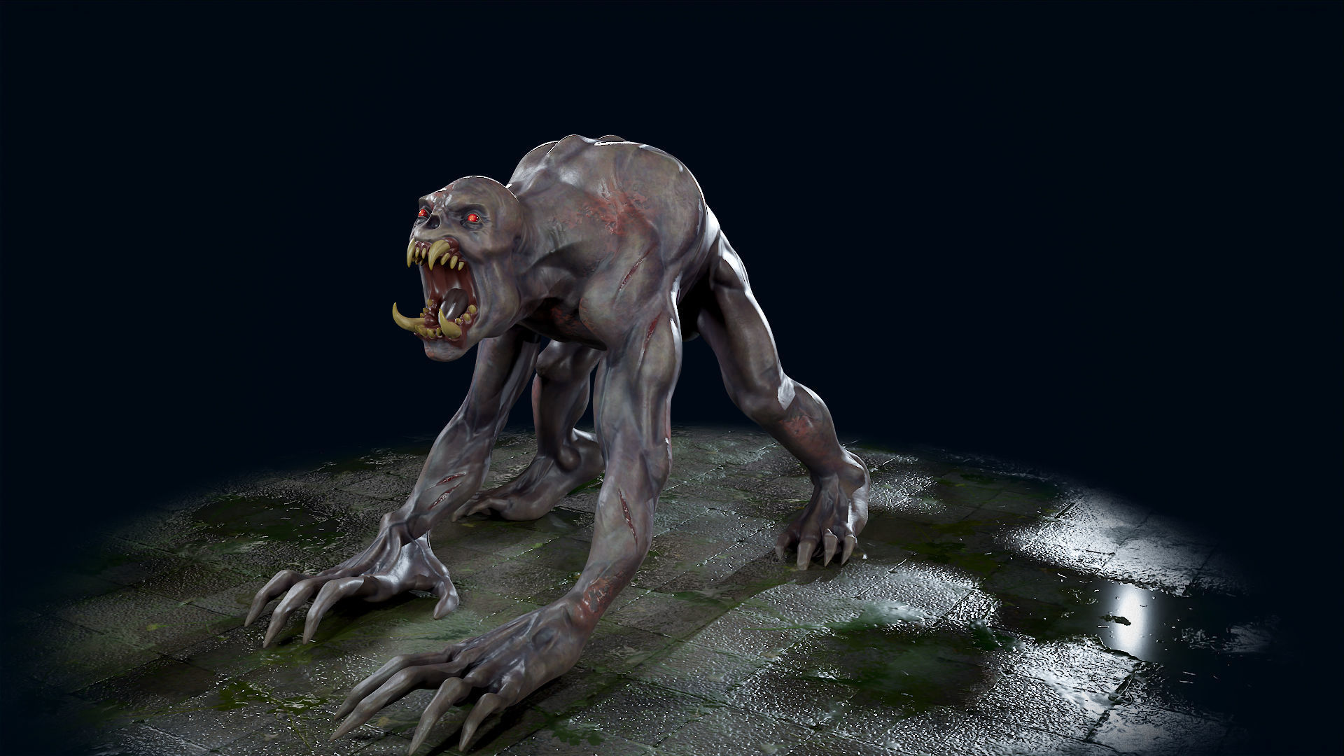Ghoul Undead - Rigged - Animated - Game Ready Low-poly 3D model_20