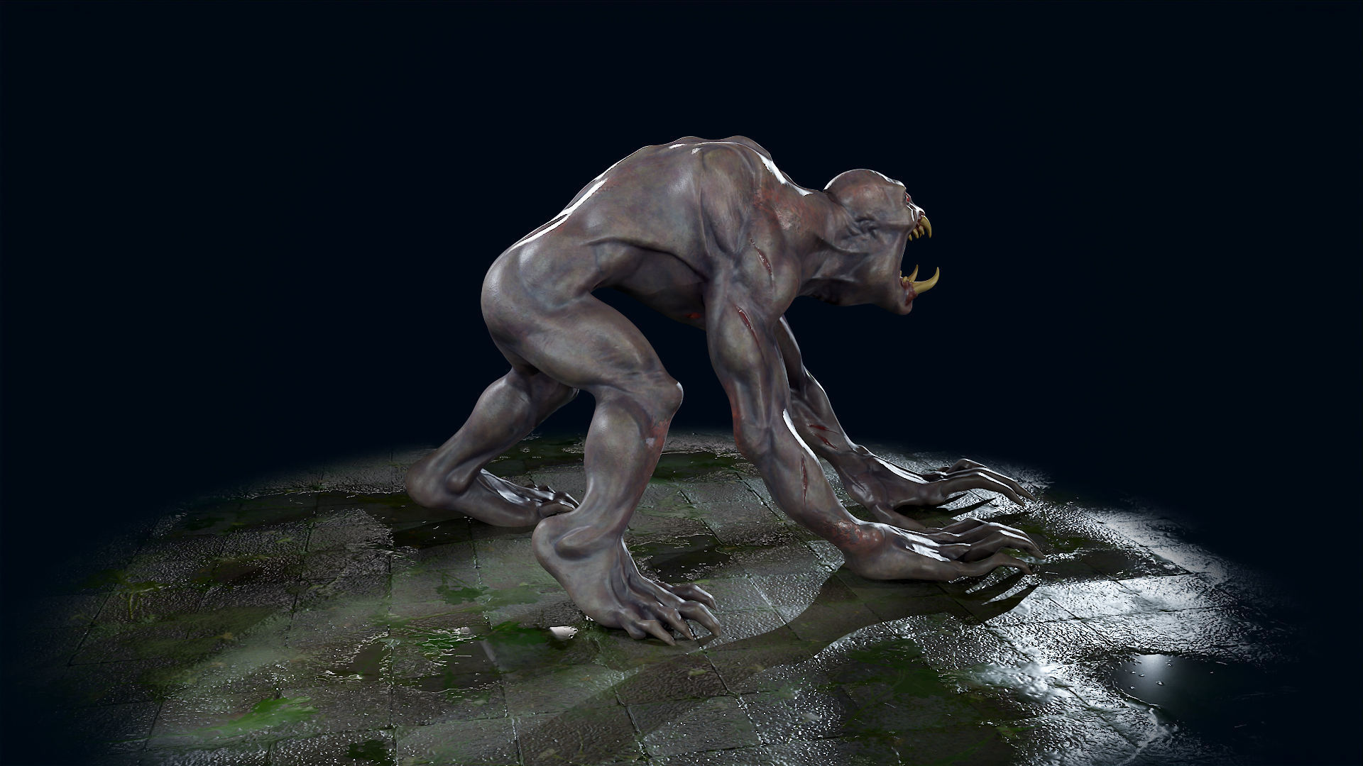 Ghoul Undead - Rigged - Animated - Game Ready Low-poly 3D model_10