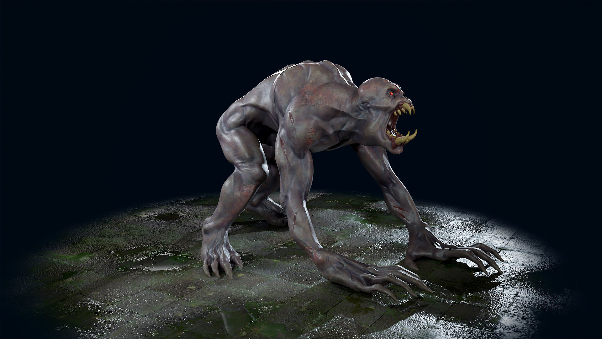 Ghoul Undead - Rigged - Animated - Game Ready Low-poly 3D model_8