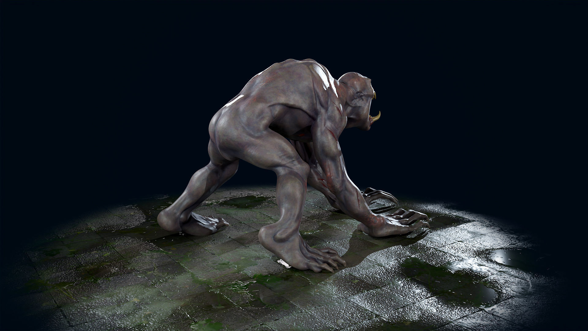 Ghoul Undead - Rigged - Animated - Game Ready Low-poly 3D model_11