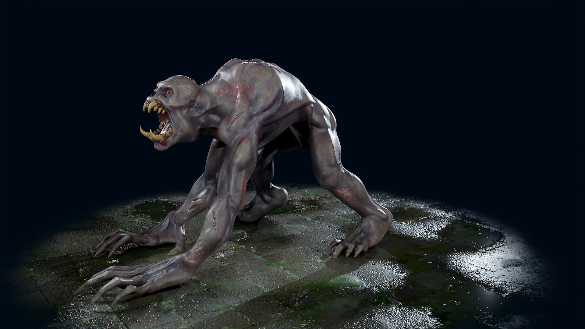 Ghoul Undead - Rigged - Animated - Game Ready Low-poly 3D model_19