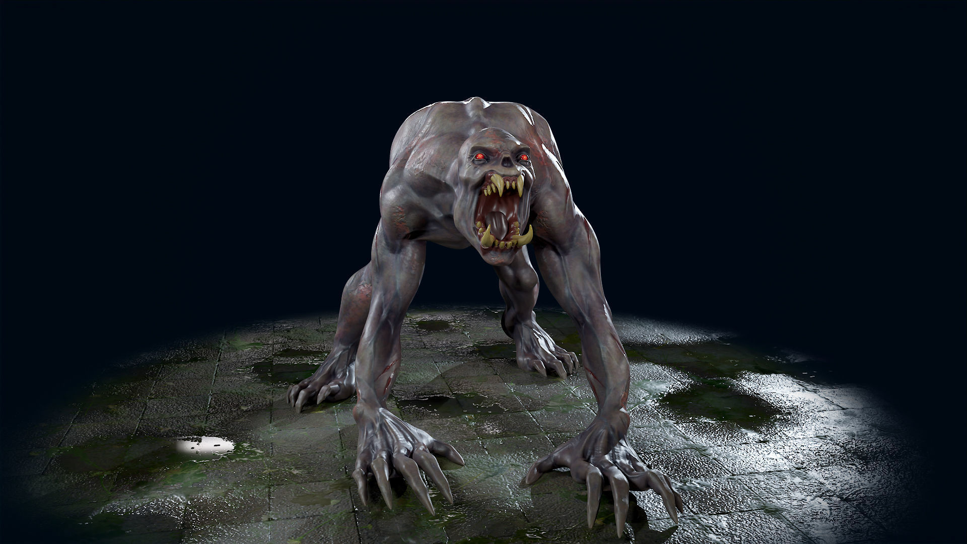 Ghoul Undead - Rigged - Animated - Game Ready Low-poly 3D model_6