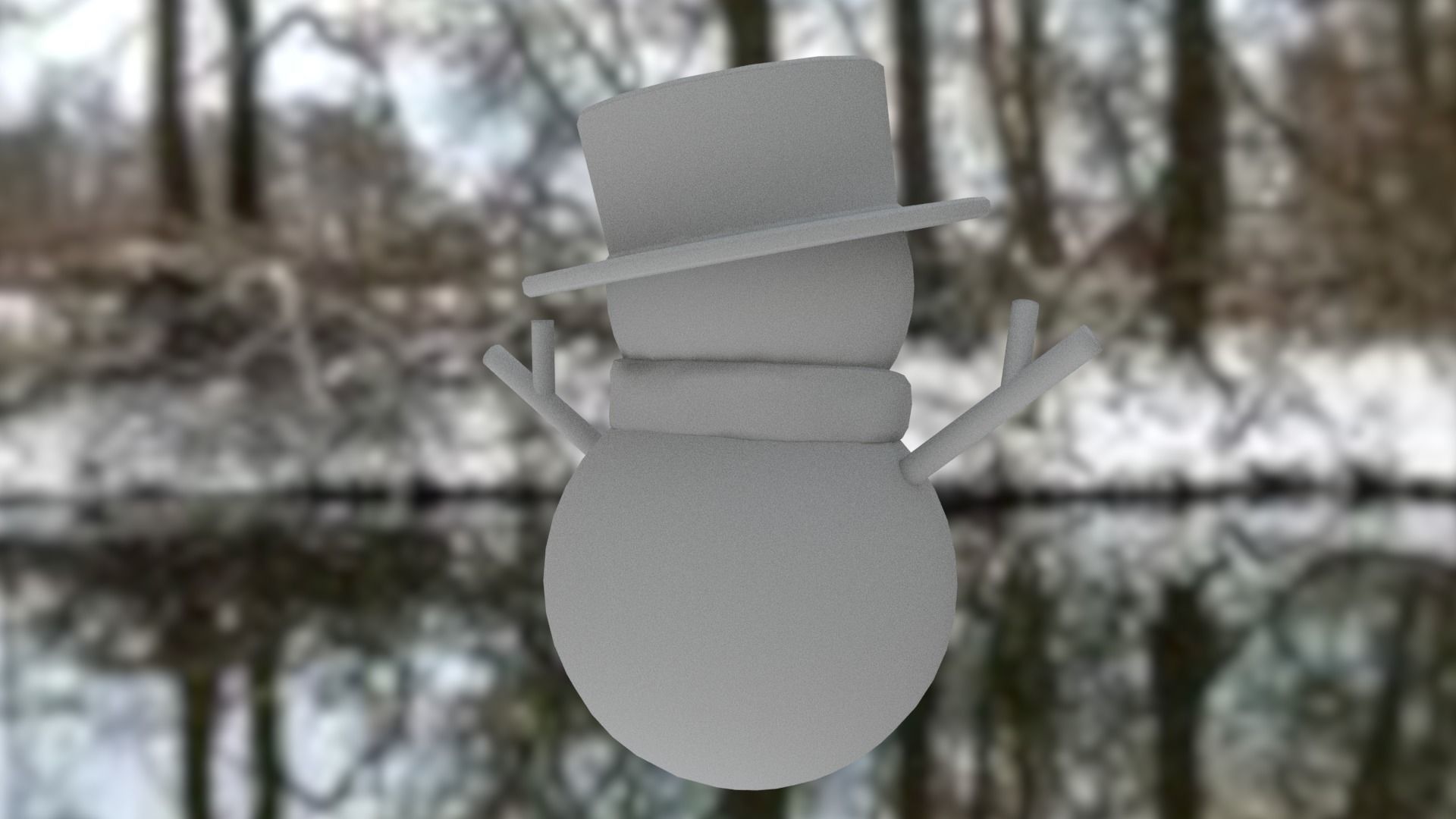 Snowman Low-poly 3D model_20