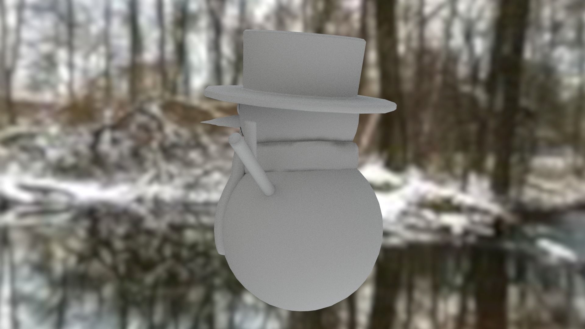 Snowman Low-poly 3D model_18
