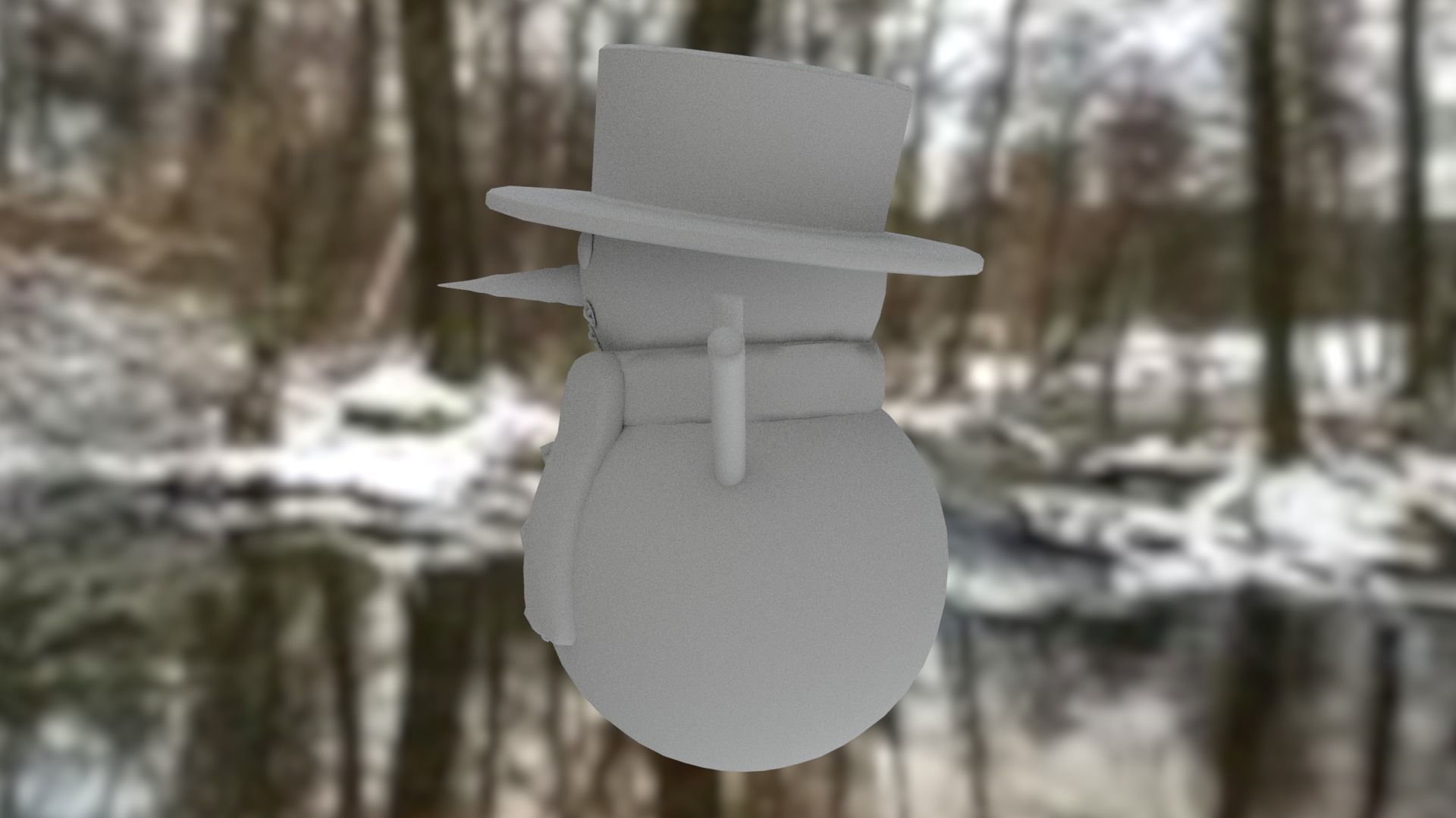 Snowman Low-poly 3D model_17
