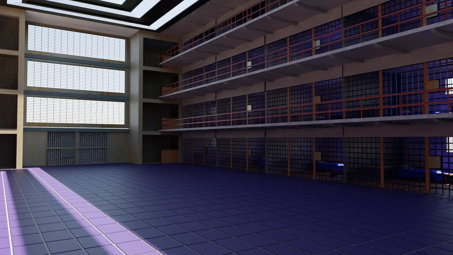 Prison Interior Low-poly 3D model_0