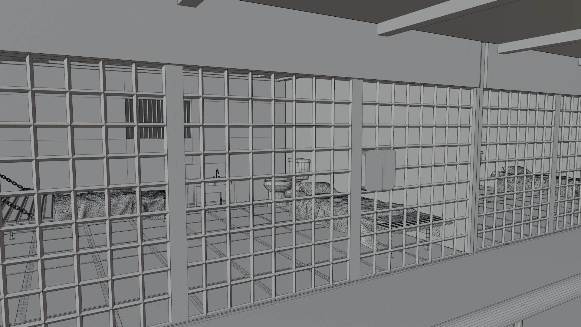 Prison Interior Low-poly 3D model_8