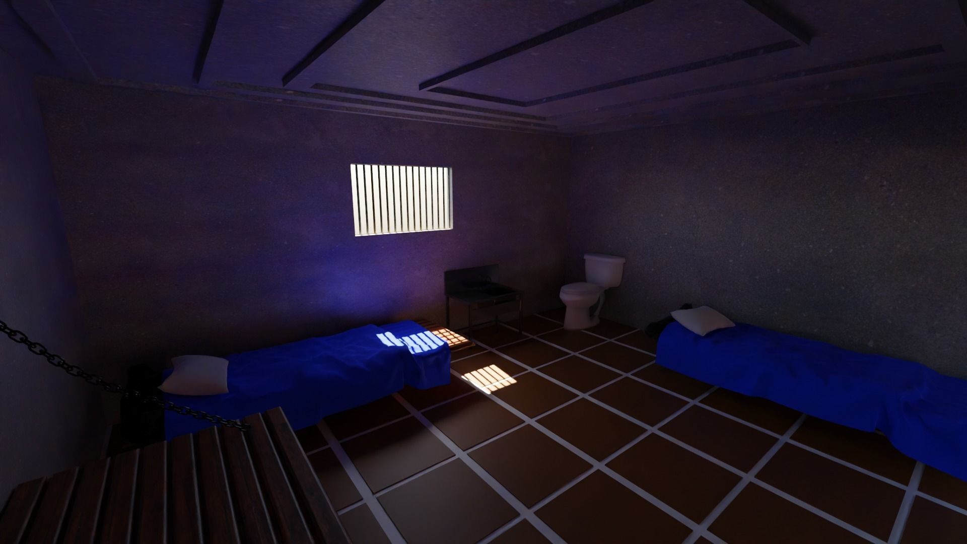 Prison Interior Low-poly 3D model_3