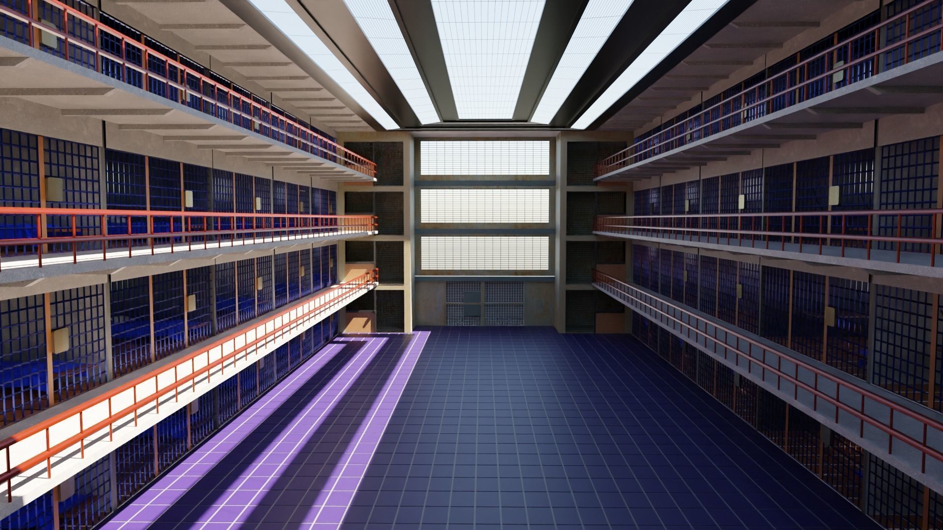 Prison Interior Low-poly 3D model_1