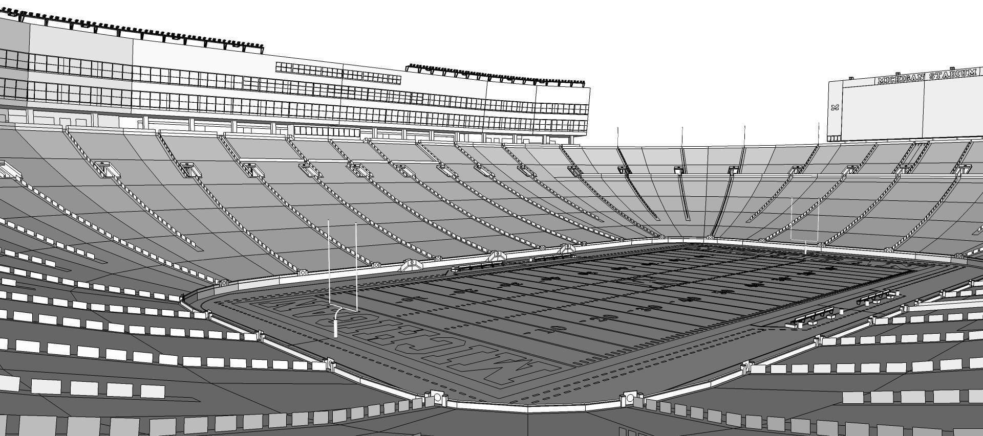 Michigan Stadium - USA 3D model_11