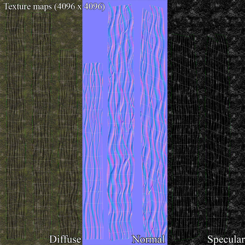 Vines in forest Low-poly 3D model_7