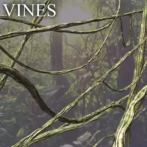 Vines in forest Low-poly 3D model