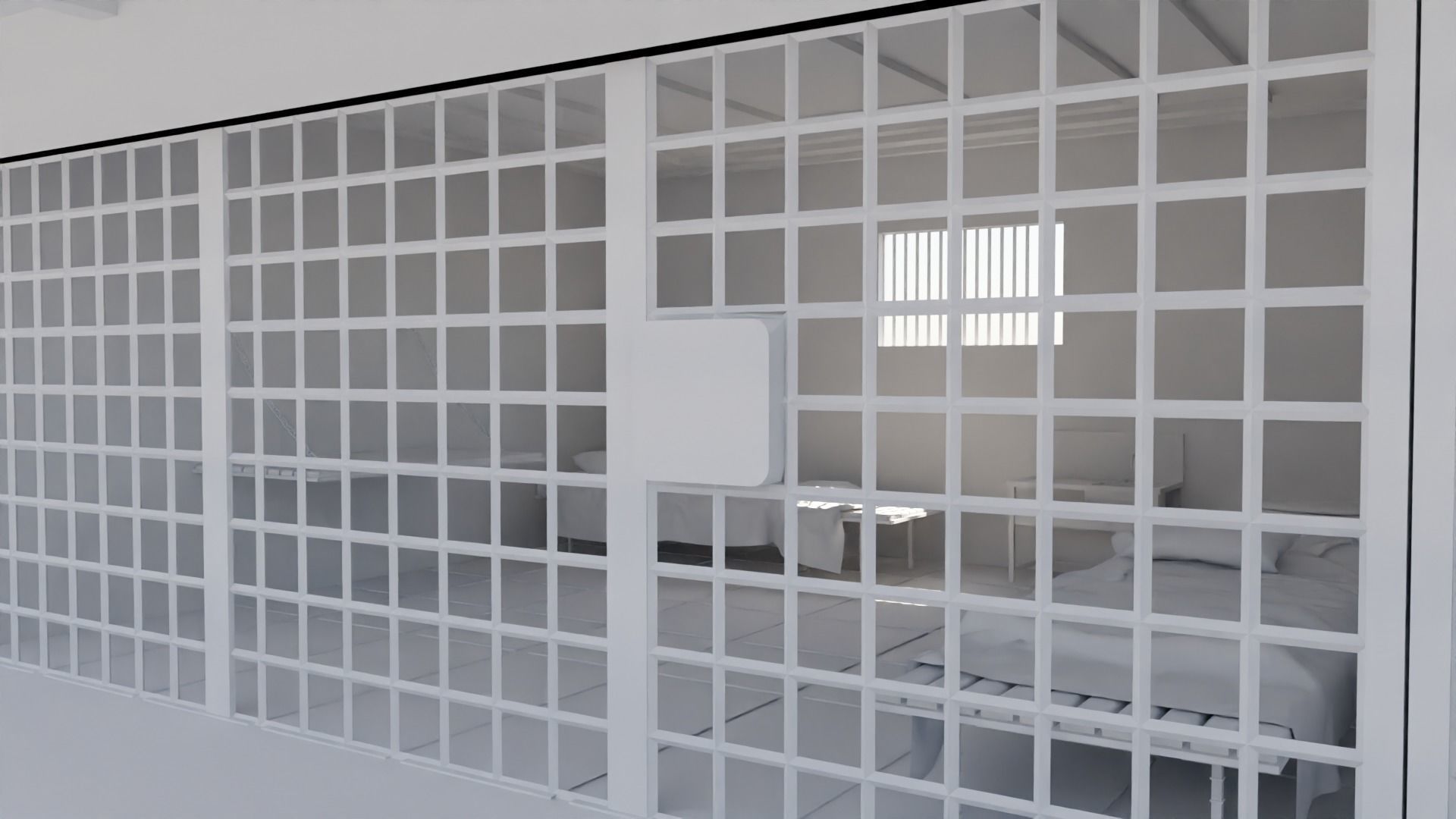 Prison Interior Low-poly 3D model_1