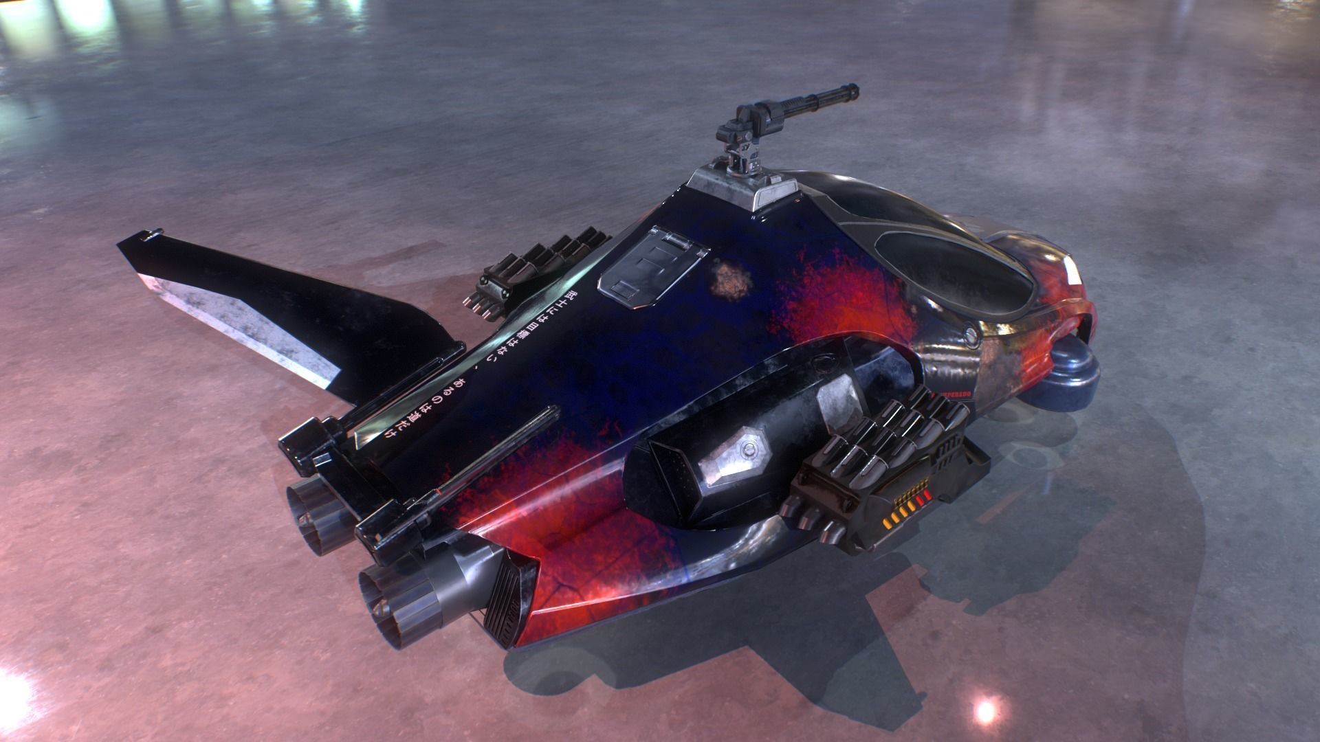 Blueprints Sci-Fi Vehicle for Unreal Engine Low-poly 3D model_12