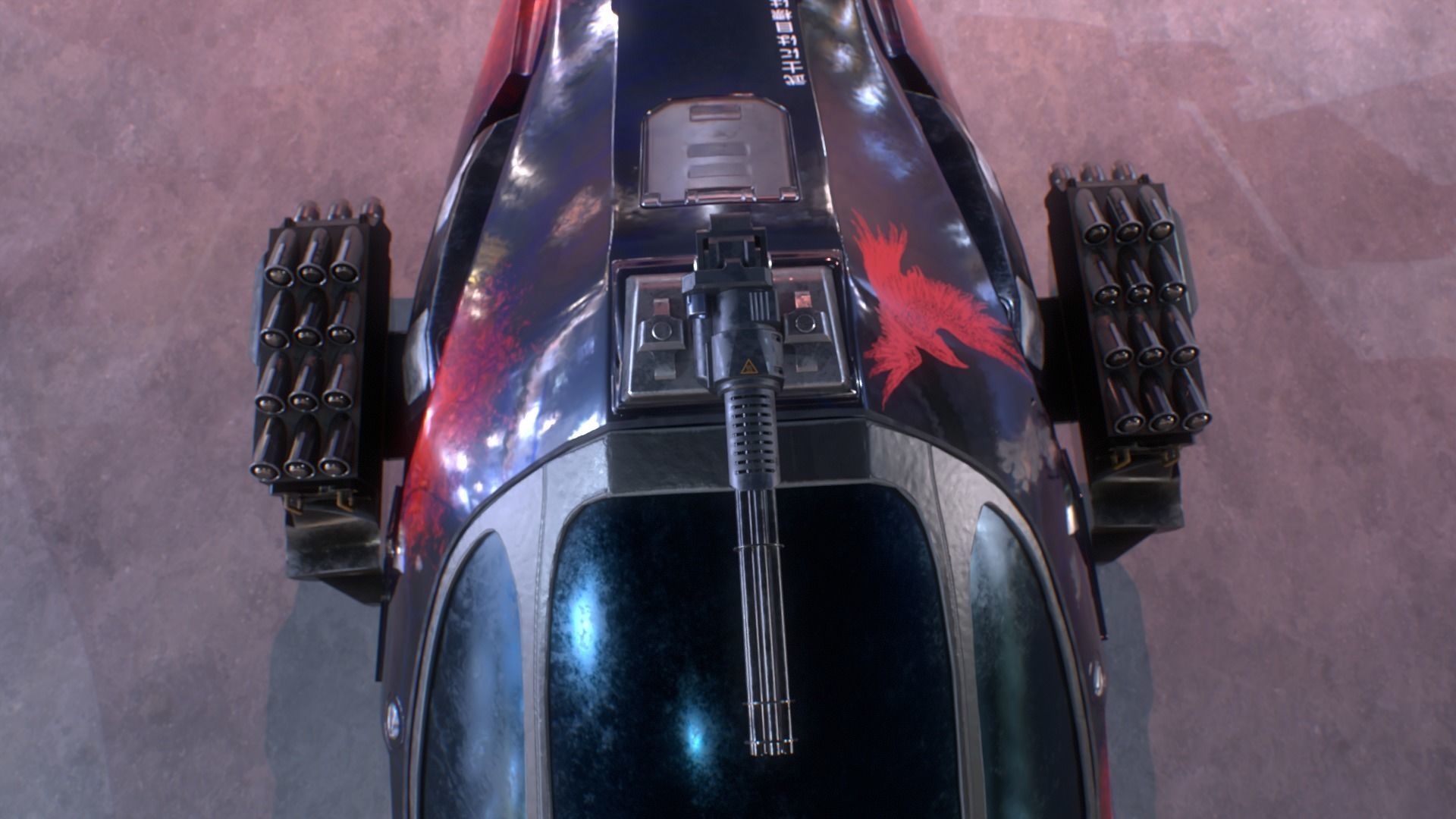 Blueprints Sci-Fi Vehicle for Unreal Engine Low-poly 3D model_5