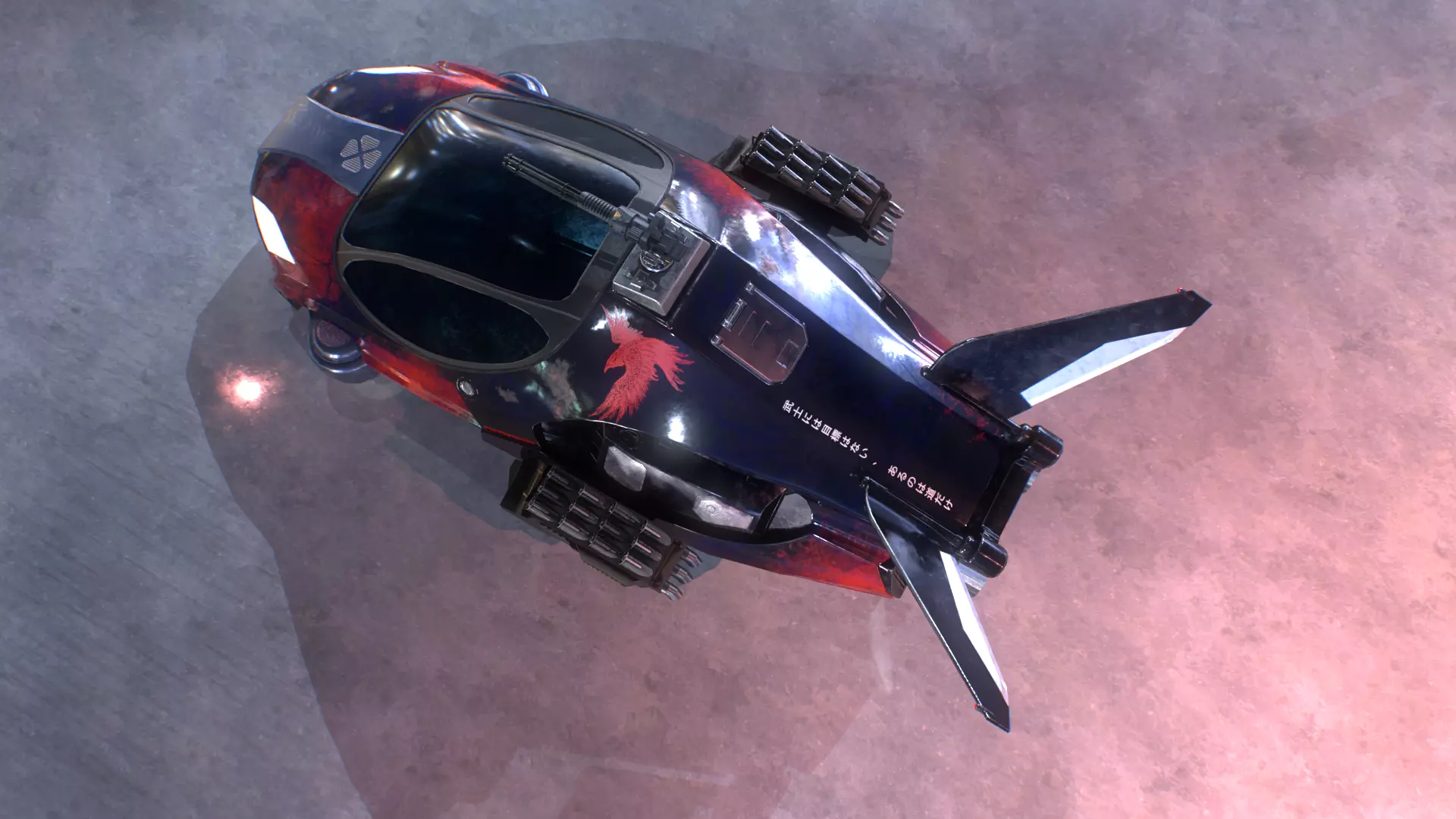 Blueprints Sci-Fi Vehicle for Unreal Engine Low-poly 3D model_0